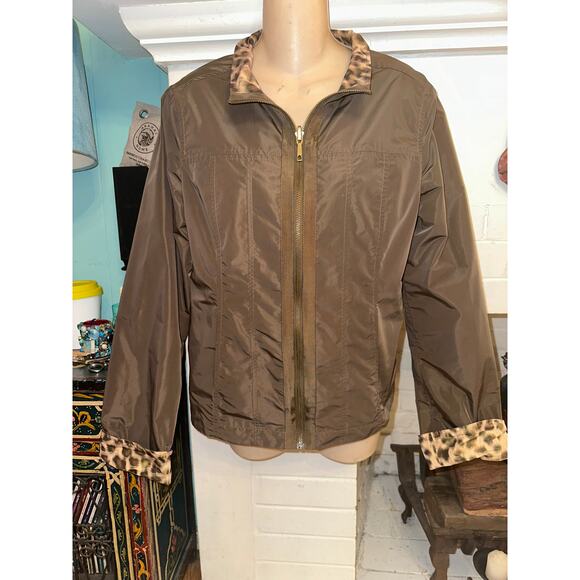 LAFAYETTE 148 REVERSIBLE LEOPARD ANIMAL PRINT JACKET 8 LIGHTWEIGHT - Picture 2 of 8